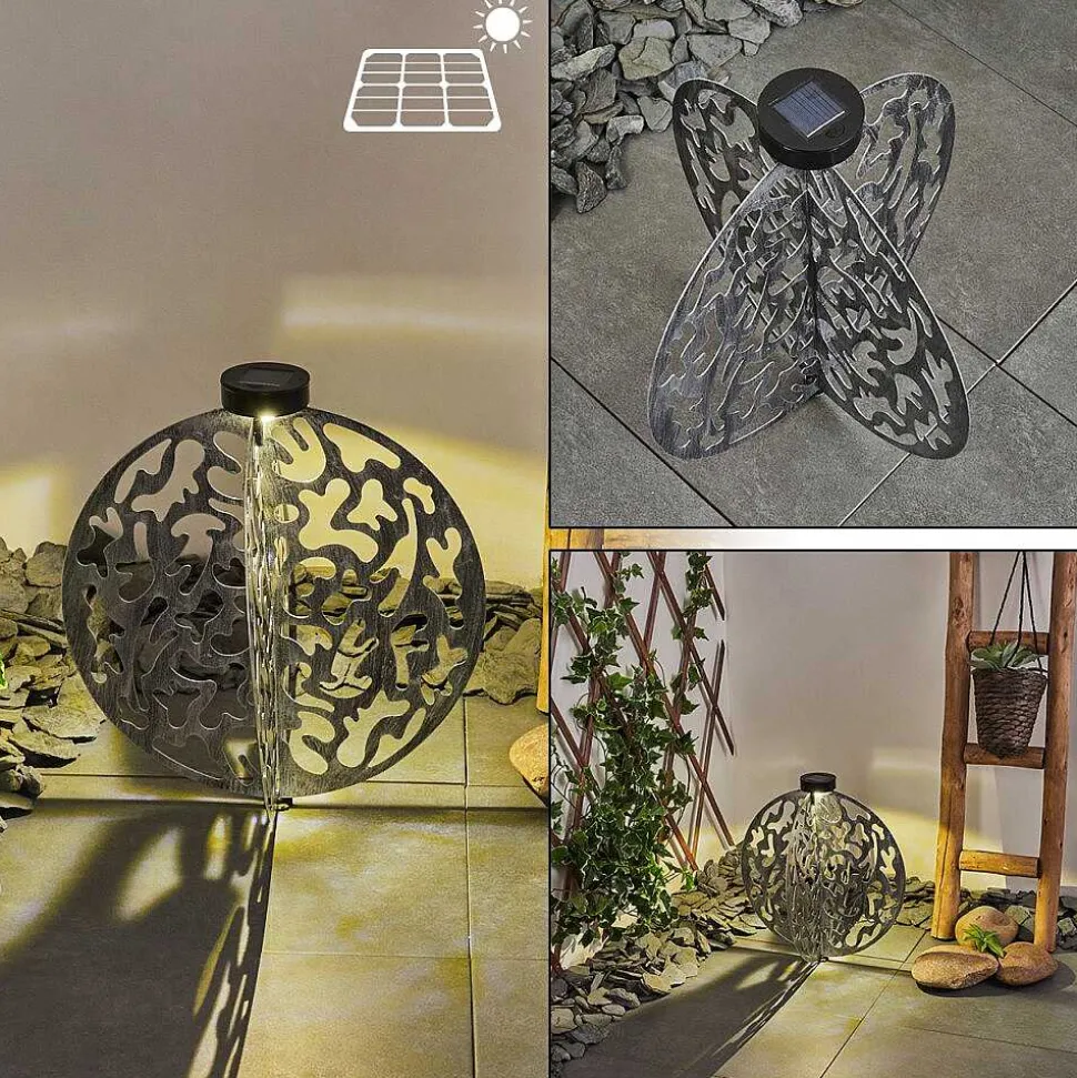 Lampe Solaires Mesan Led Noir, Argente, 1 Lumiere