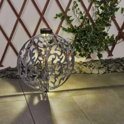 Lampe Solaires Mesan Led Noir, Argente, 1 Lumiere