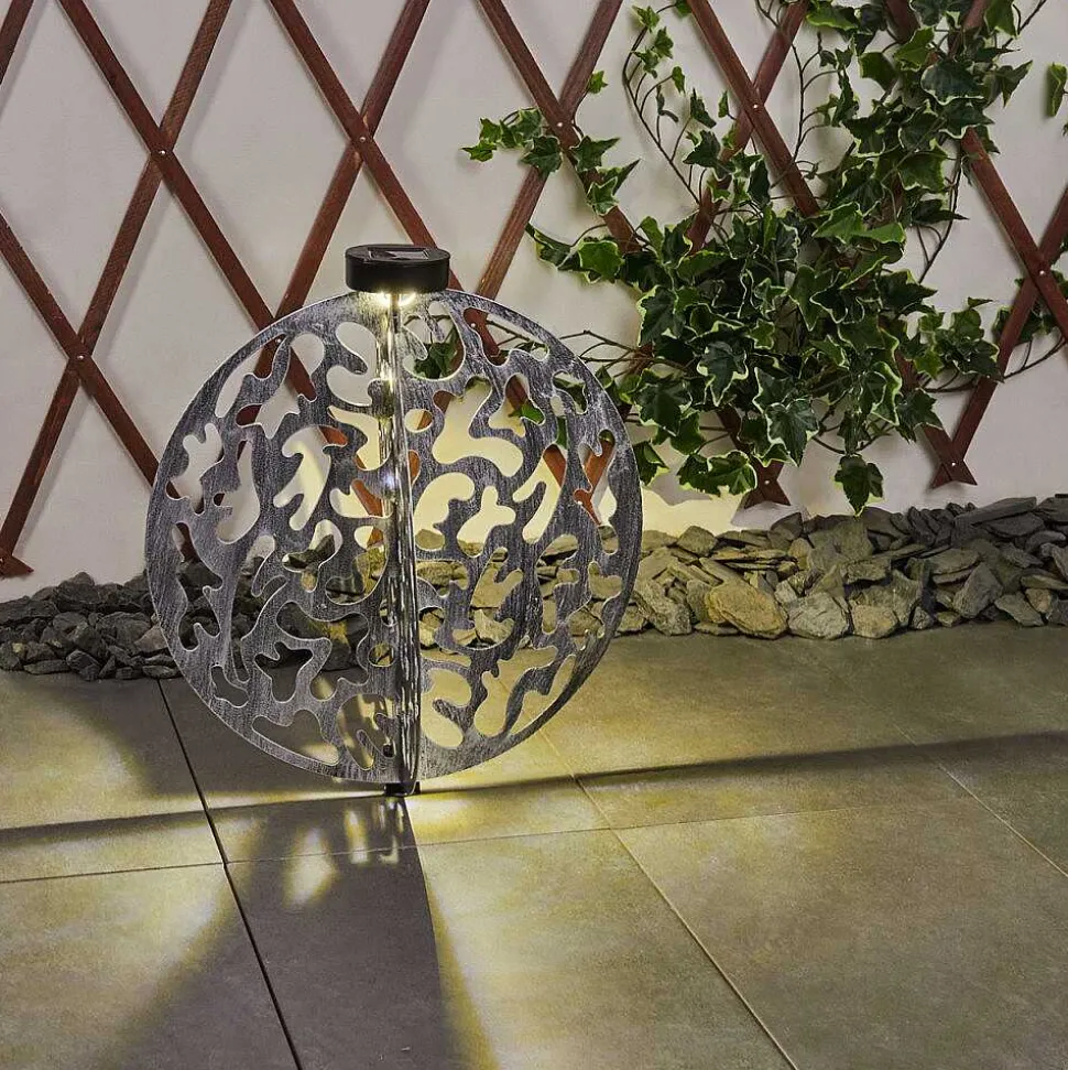 Lampe Solaires Mesan Led Noir, Argente, 1 Lumiere