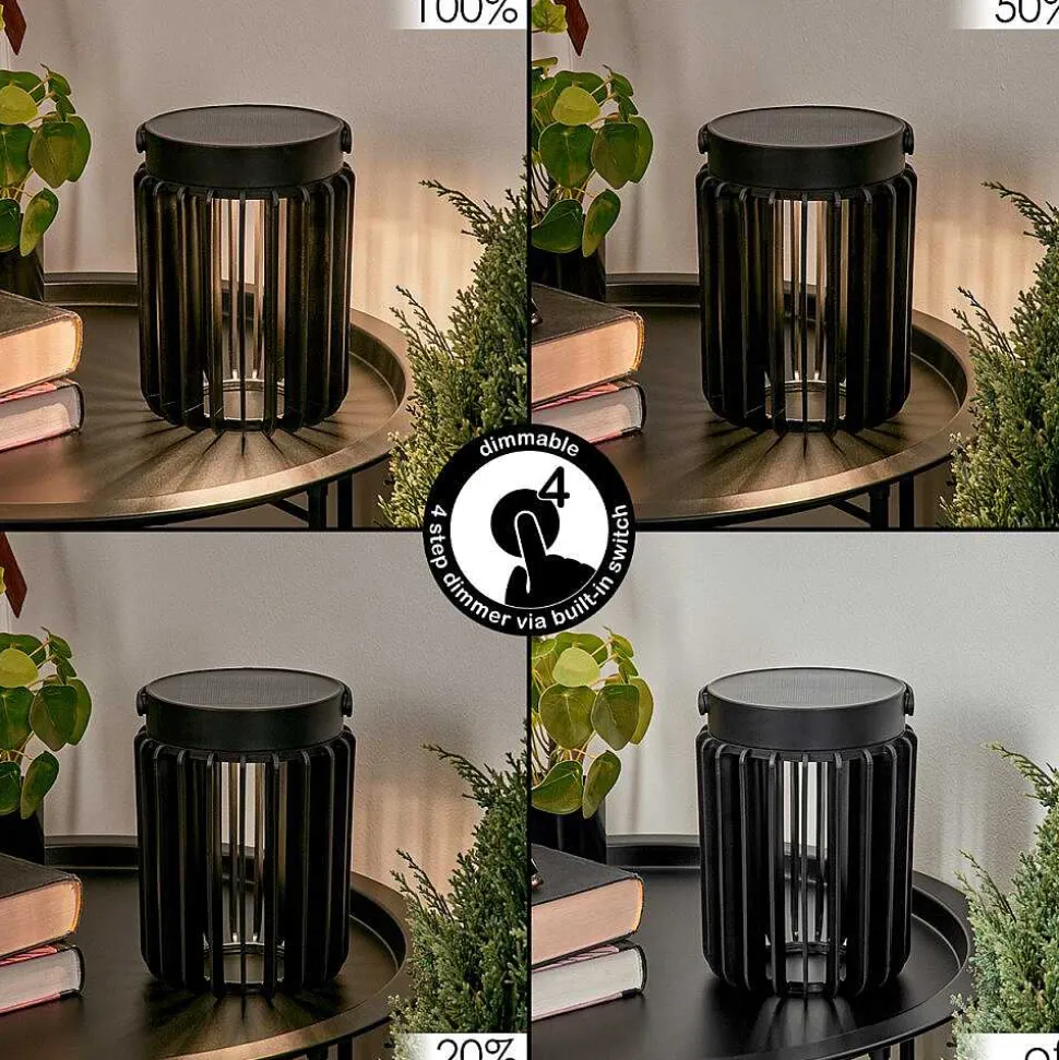 Lampe Solaires Rossina Led Noir, 1 Lumiere