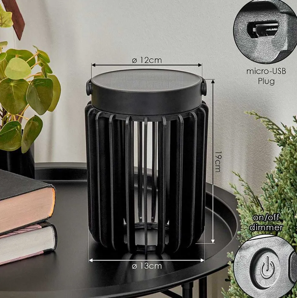 Lampe Solaires Rossina Led Noir, 1 Lumiere