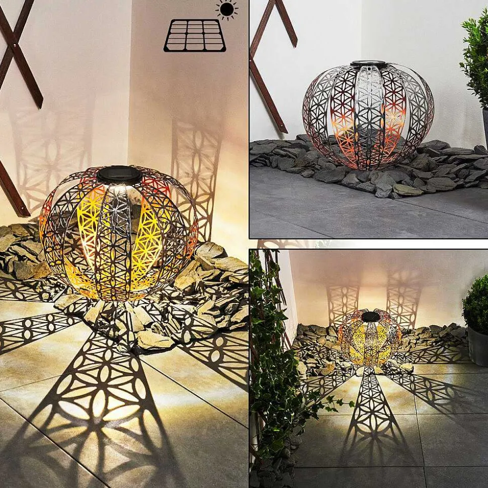 Lampe Solaires Wasalea Led Bronze, Noir, Argente, 1 Lumiere