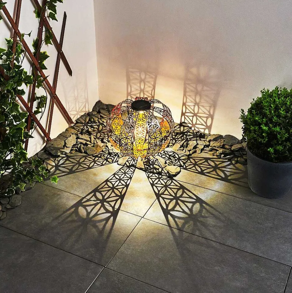 Lampe Solaires Wasalea Led Bronze, Noir, Argente, 1 Lumiere