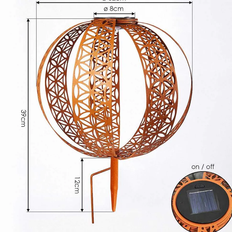 Lampe Solaires Wasalea Led Bronze, Noir, 1 Lumiere