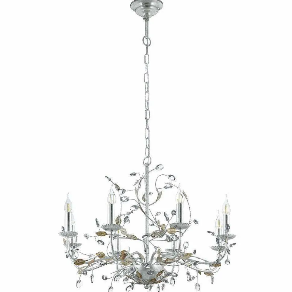 Lampe Suspension Eglo Flitwick 1 Argente, 8 Lumieres