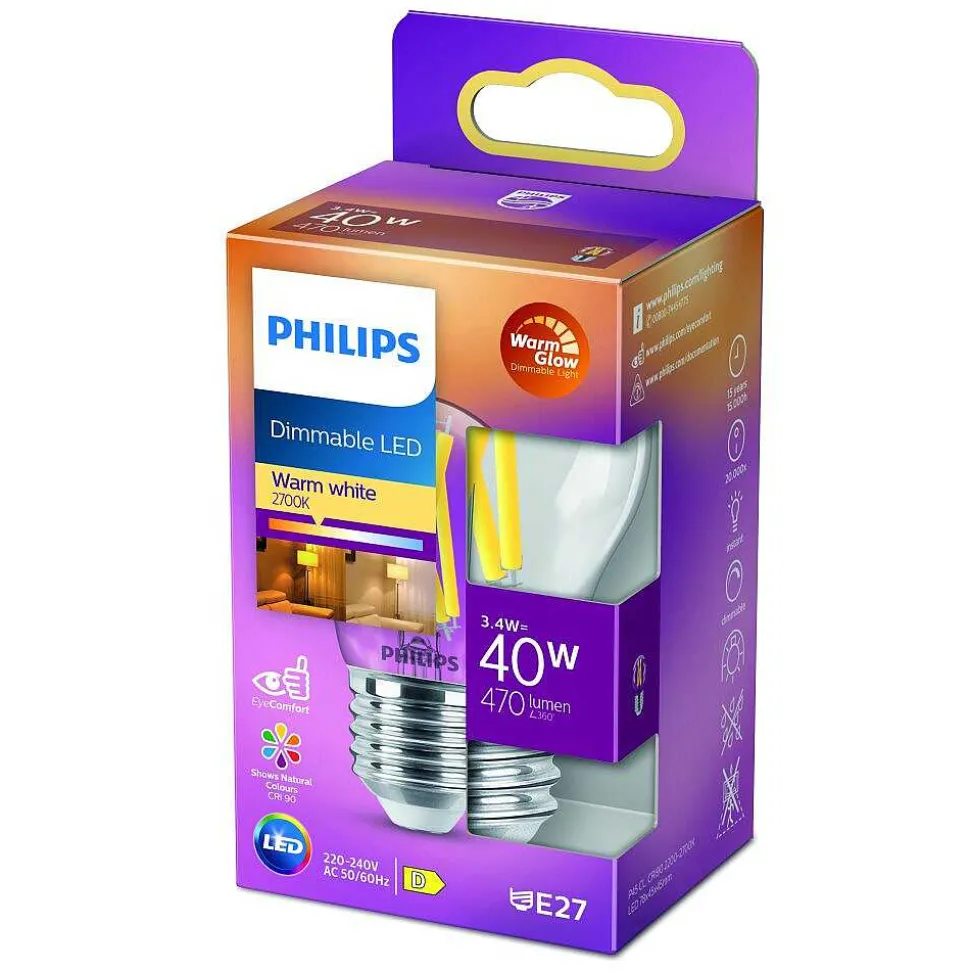 Led E27 3,4 Watt 2200-2700 Kelvin 475 Lumen Philips