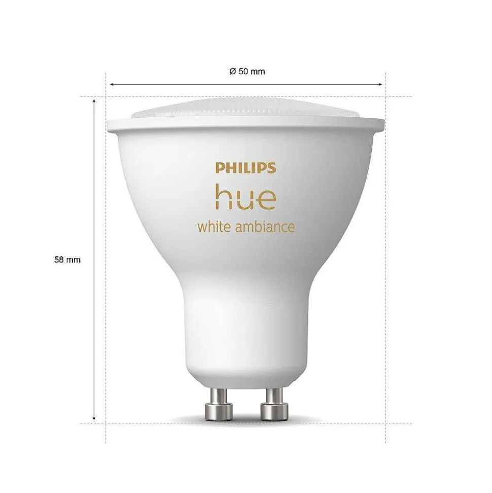 Led Gu10 4,3 Watt 2000 - 6500 Kelvin 250 Lumen Philips Hue White Ambiance
