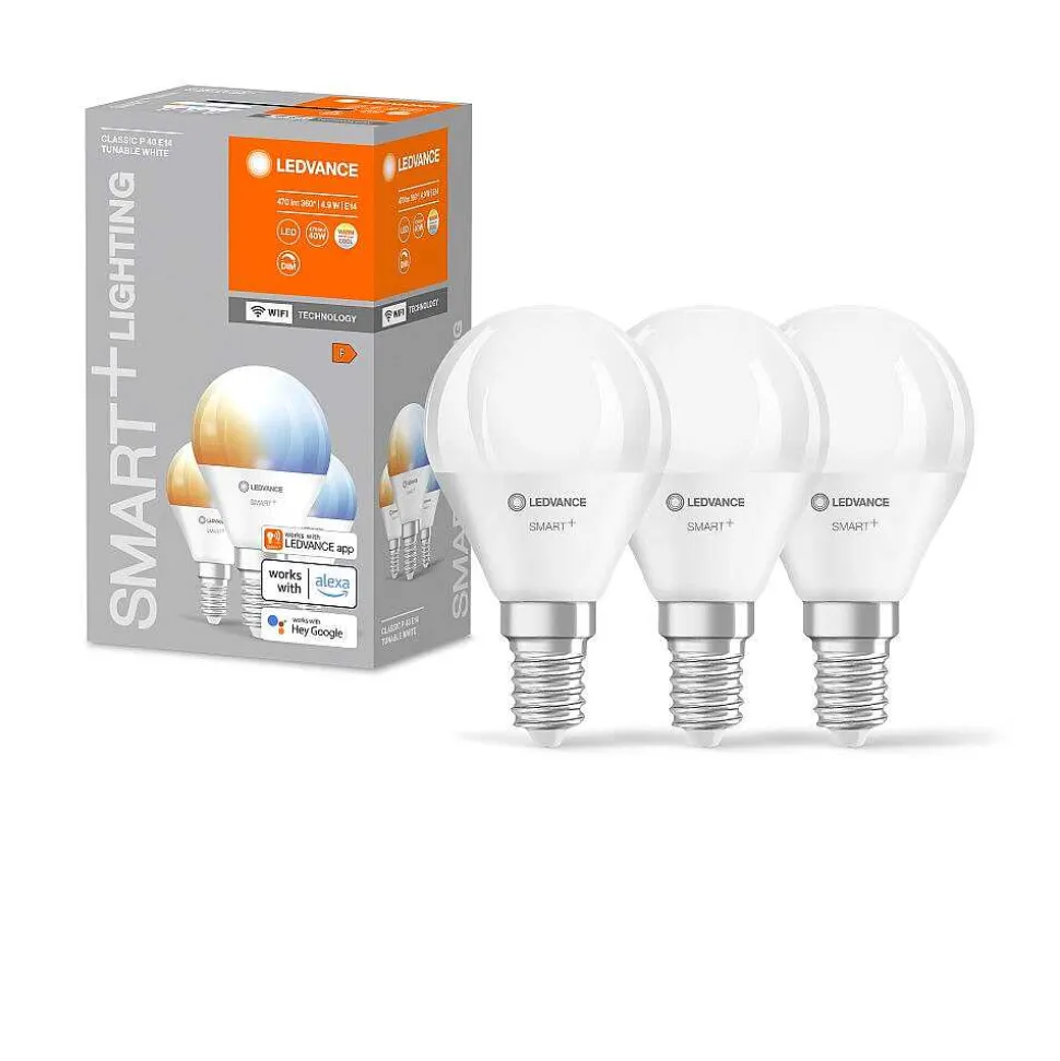 Ledvance Smart+ Wifi Lot De 3 Led E14 4,9 Watt 2700-6500 Kelvin 470 Lumen