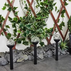 Lot De 3 Lampes Solaires Colognole Led Noir, 1 Lumiere