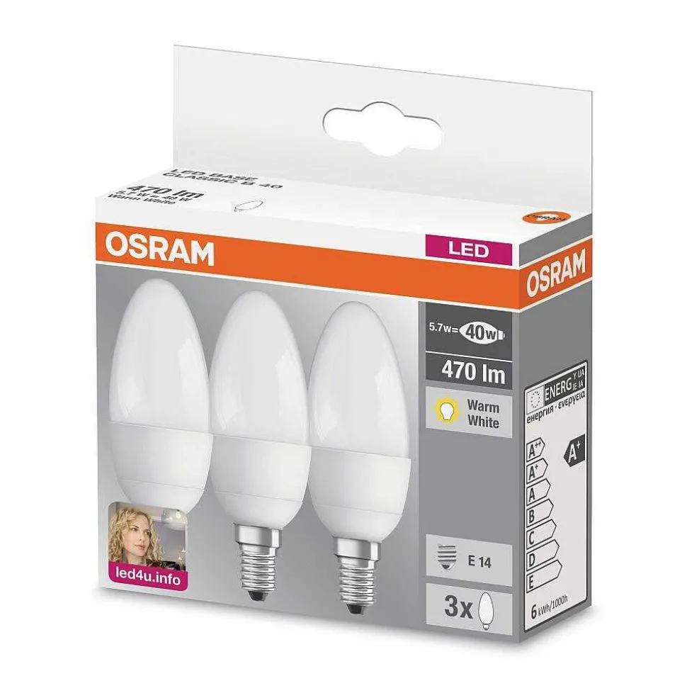 Lot De 3 Osram Led E14 5,7 Watt 2700 Kelvin 470 Lumen
