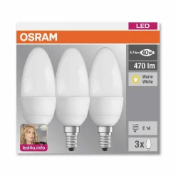 Lot De 3 Osram Led E14 5,7 Watt 2700 Kelvin 470 Lumen