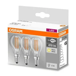 Lot De 3 Osram Led E14 4,5 Watt 2700 Kelvin 470 Lumen