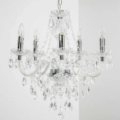 Lustre A 5 Lampes Transparent, 5 Lumieres