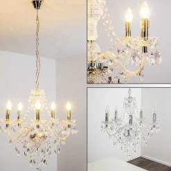 Lustre A 5 Lampes Transparent, 5 Lumieres
