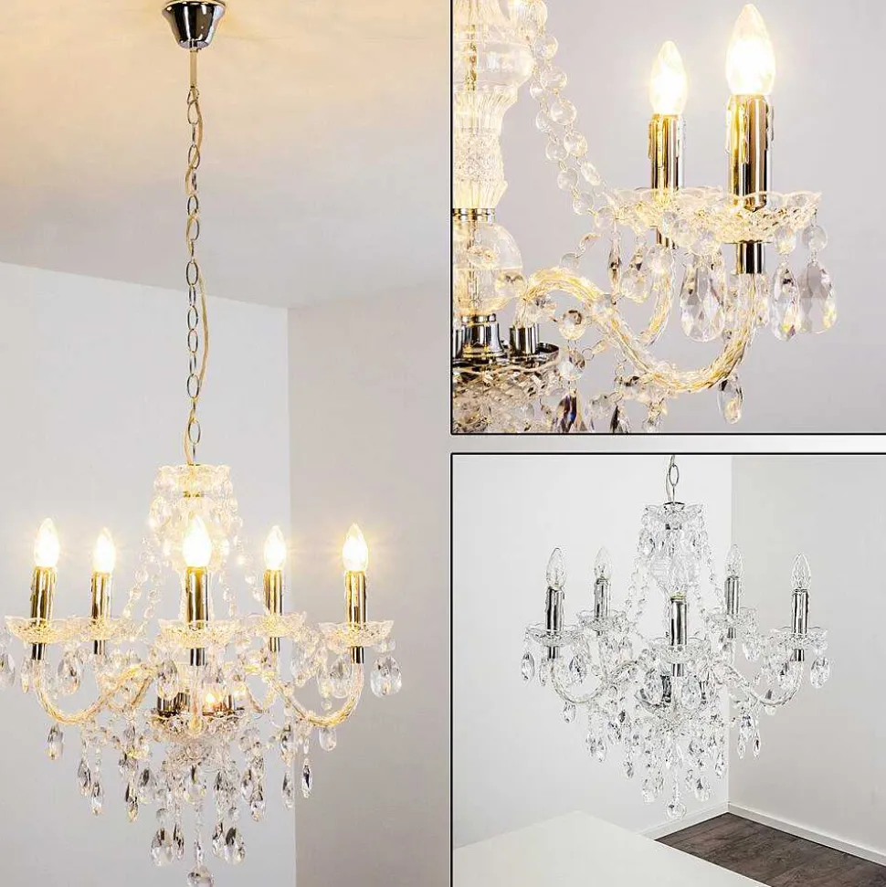 Lustre A 5 Lampes Transparent, 5 Lumieres