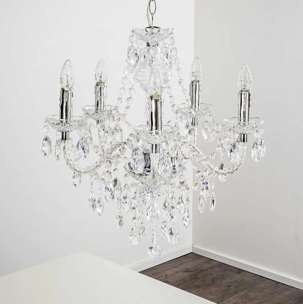 Lustre A 5 Lampes Transparent, 5 Lumieres