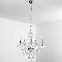 Lustre A 5 Lampes Transparent, 5 Lumieres