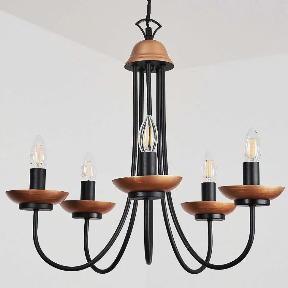 Lustre Cassague Noir, 5 Lumieres