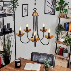 Lustre Cassague Noir, 5 Lumieres