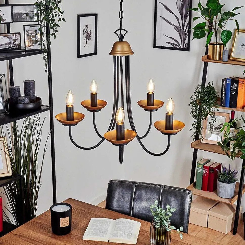 Lustre Cassague Noir, 5 Lumieres