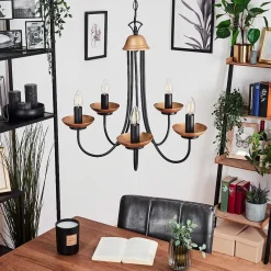 Lustre Cassague Noir, 5 Lumieres