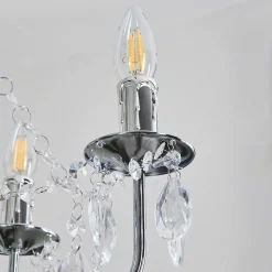 Lustre Cheop Chrome, Transparent, 9 Lumieres
