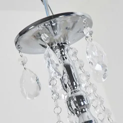 Lustre Cheop Chrome, Transparent, 5 Lumieres