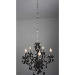 Lustre Delhi Noir, 5 Lumieres