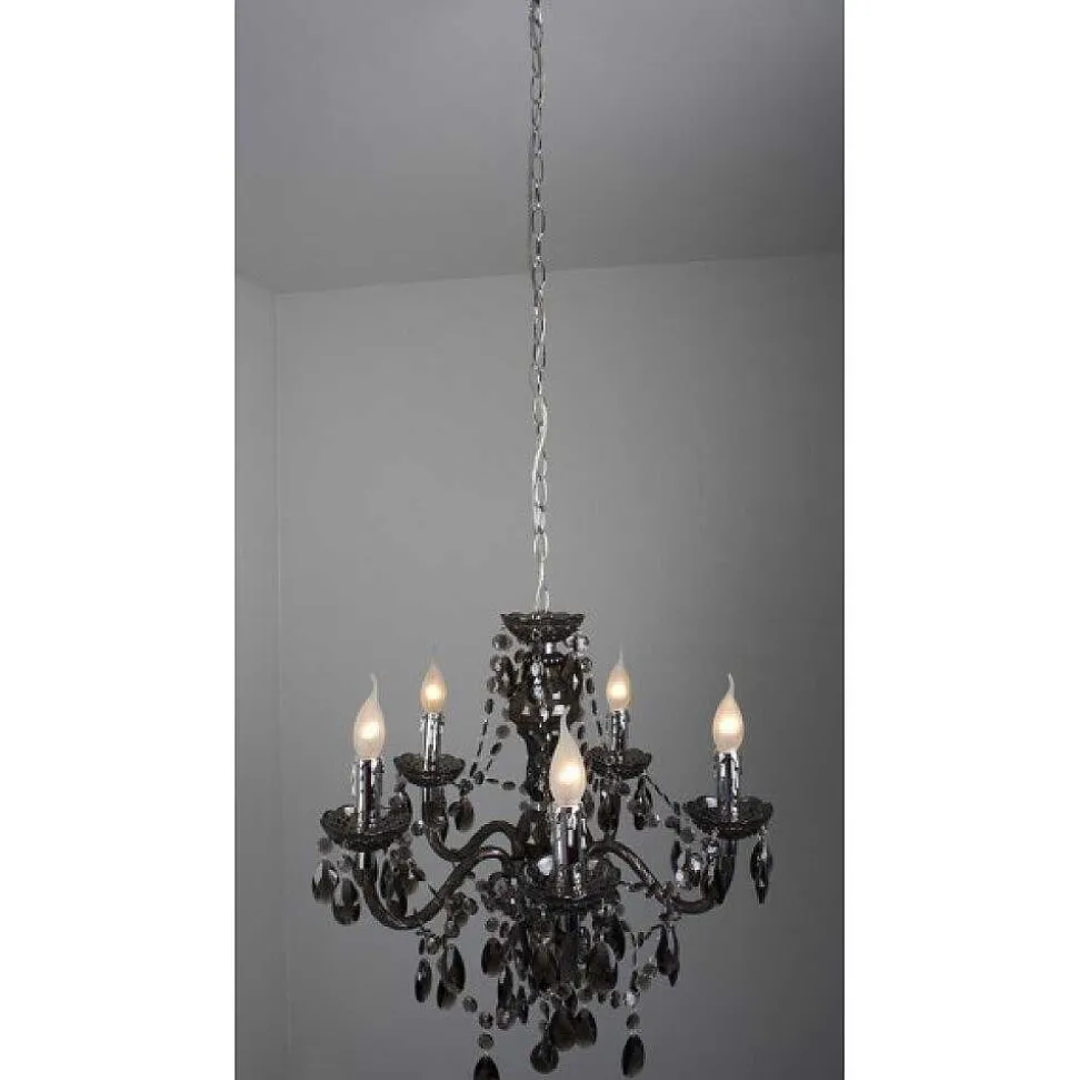Lustre Delhi Noir, 5 Lumieres
