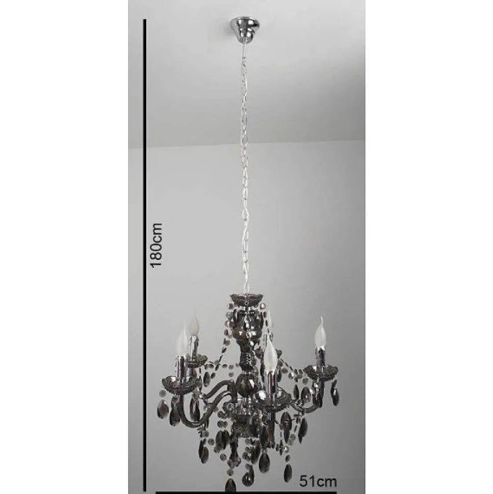 Lustre Delhi Noir, 5 Lumieres