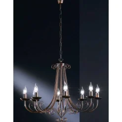 Lustre Honsel Sole Rouille, 8 Lumieres