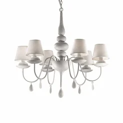 Lustre Ideal Lux Blanche Blanc, 6 Lumieres