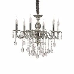 Lustre Ideal Lux Impero Sp6 Argente, 6 Lumieres