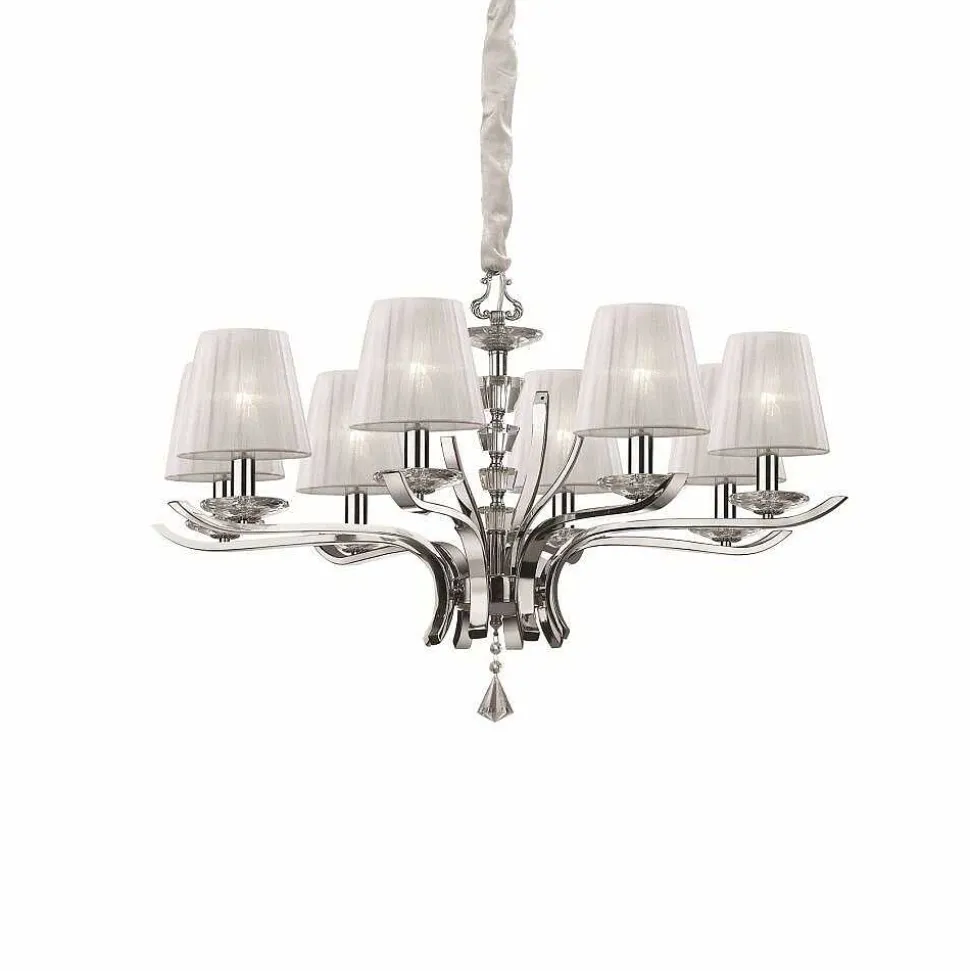 Lustre Ideal Lux Pegaso Blanc, 8 Lumieres