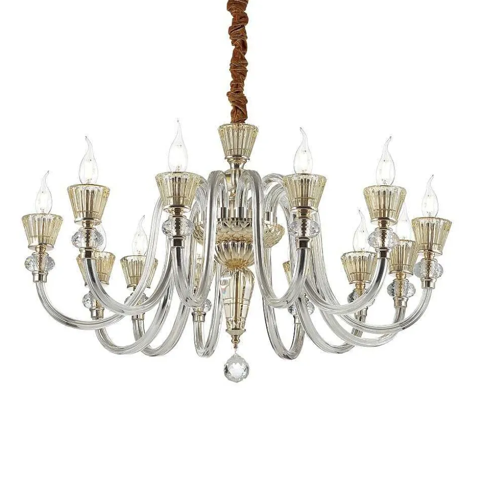 Lustre Ideal Lux Strauss Or, 12 Lumieres