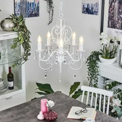 Lustre Ksim Blanc, 5 Lumieres