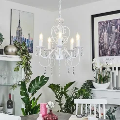 Lustre Ksim Blanc, 5 Lumieres