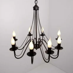Lustre Lucide Corona Rouille, Noir, 8 Lumieres