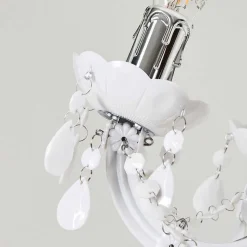 Lustre Malmback Chrome, Blanc, 5 Lumieres