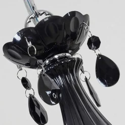 Lustre Malmback Chrome, Noir, 5 Lumieres