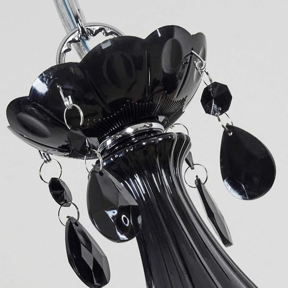 Lustre Malmback Chrome, Noir, 5 Lumieres