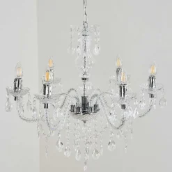 Lustre Malmback Chrome, Transparent, 6 Lumieres