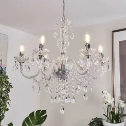 Lustre Malmback Chrome, Transparent, 6 Lumieres