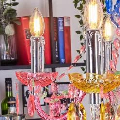 Lustre Malmback Multicolore, Chrome, 5 Lumieres