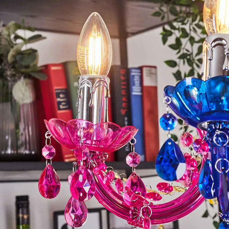 Lustre Malmback Multicolore, Chrome, 5 Lumieres