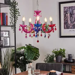 Lustre Malmback Multicolore, Chrome, 5 Lumieres