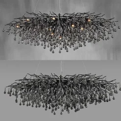 Lustre Paul Neuhaus Icicle Noir, 15 Lumieres