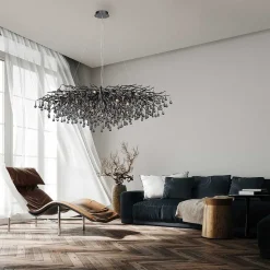 Lustre Paul Neuhaus Icicle Noir, 15 Lumieres