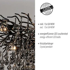 Lustre Paul Neuhaus Icicle Noir, 15 Lumieres