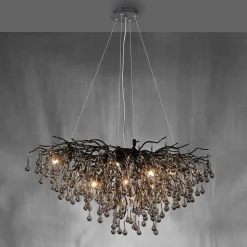 Lustre Paul Neuhaus Icicle Noir, 10 Lumieres